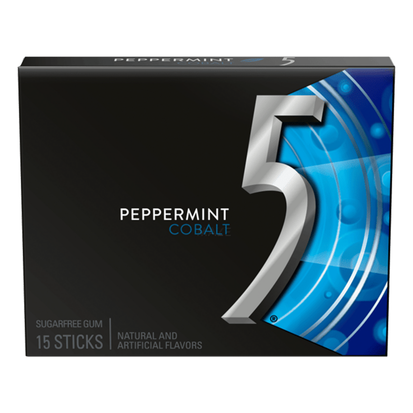 5 Gum Peppermint Cobalt Sugar Free Gum, Pack of 10 x 37.5g