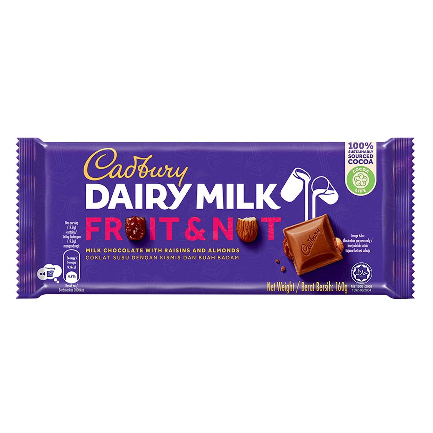 Cadbury Dairy Milk Fruit & Nut, 160g