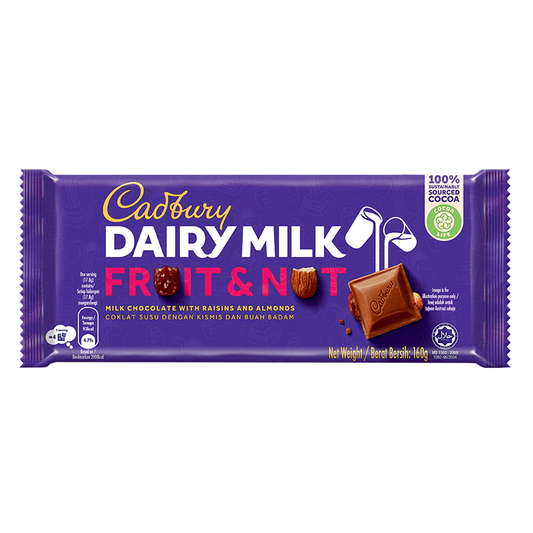 Cadbury Dairy Milk Fruit & Nut, 160g