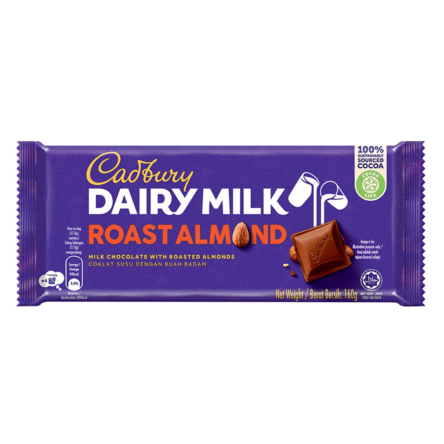 Cadbury Dairy Milk Roast Almond, 160g