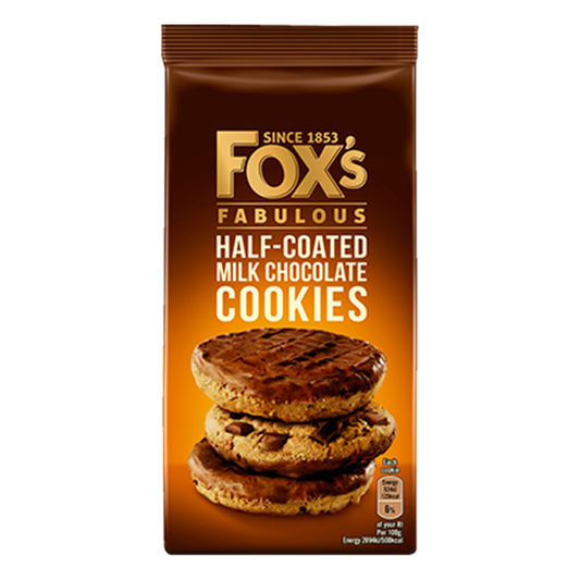 Fox's Fabulous Half-Coated Milk Chocolate Cookies, 180g