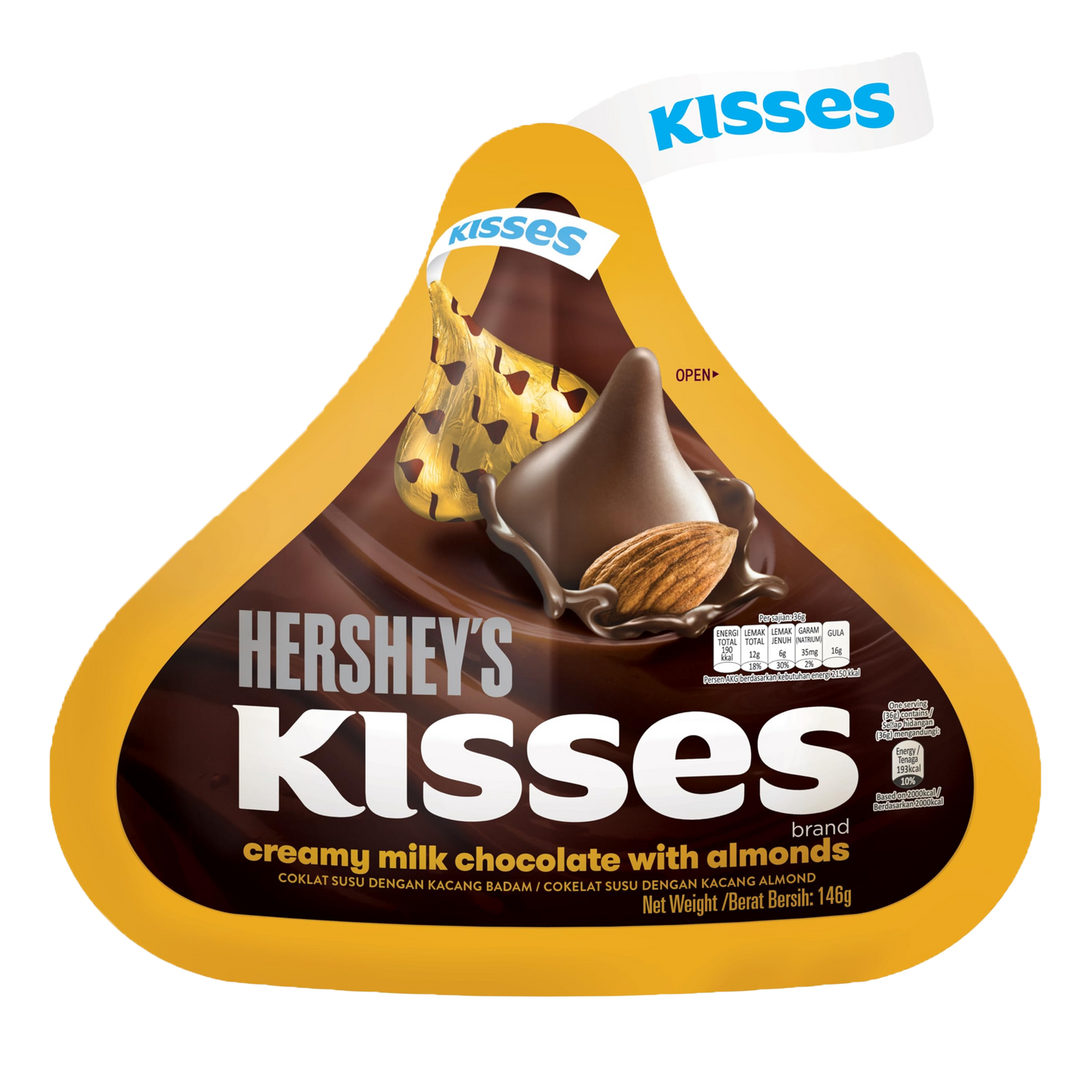 Hershey's Kisses Milk with Almond, 150g