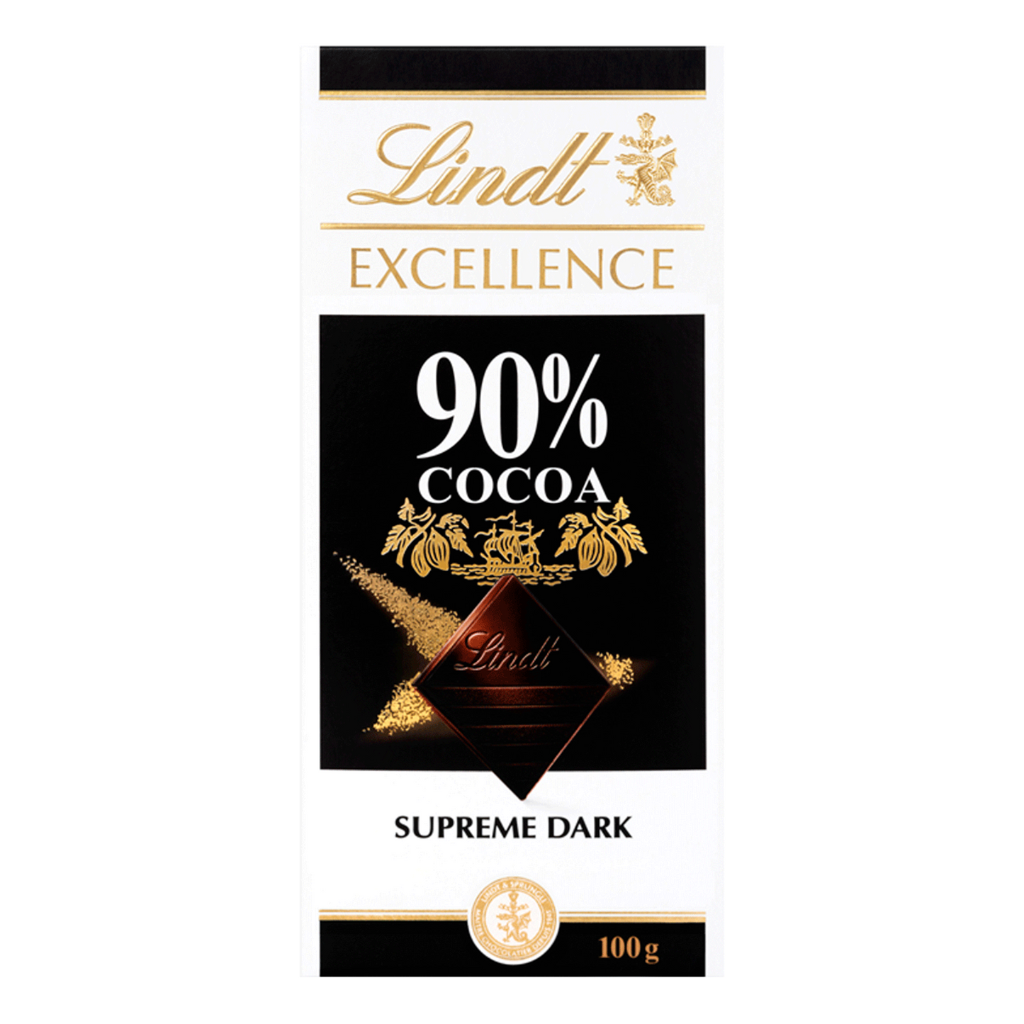 Lindt Excellence Dark 90% Bar, 100g