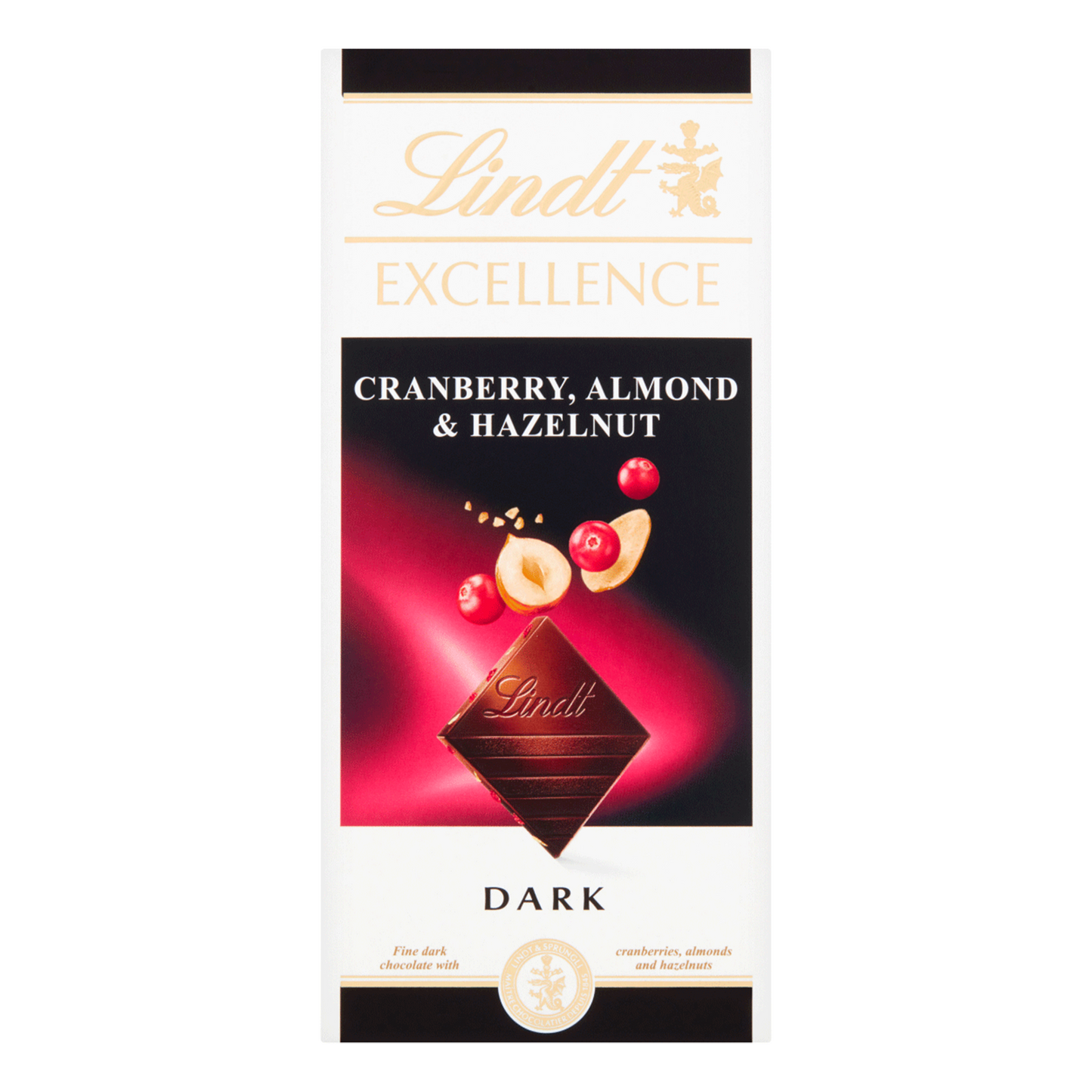 Lindt Excellence Dark Cranberry Almond & Hazelnut Bar, 100g