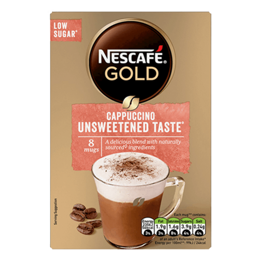 Nescafe Gold Cappuccino Unsweetened, 8 sachets