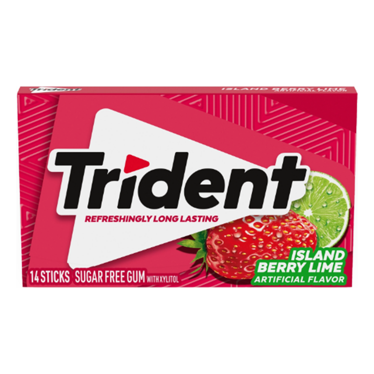 Trident Island Berry Lime Sugar Free Gum, Pack of 12 x 30g