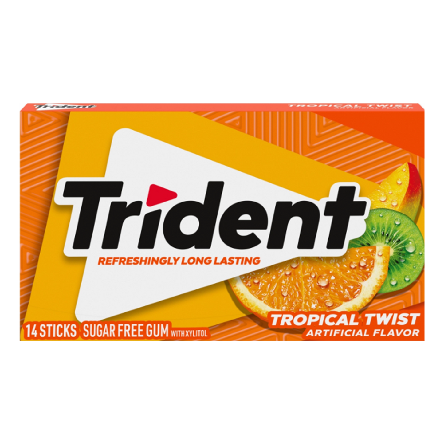 Trident Tropical Twist Sugar Free Gum, Pack of 12 x 30g