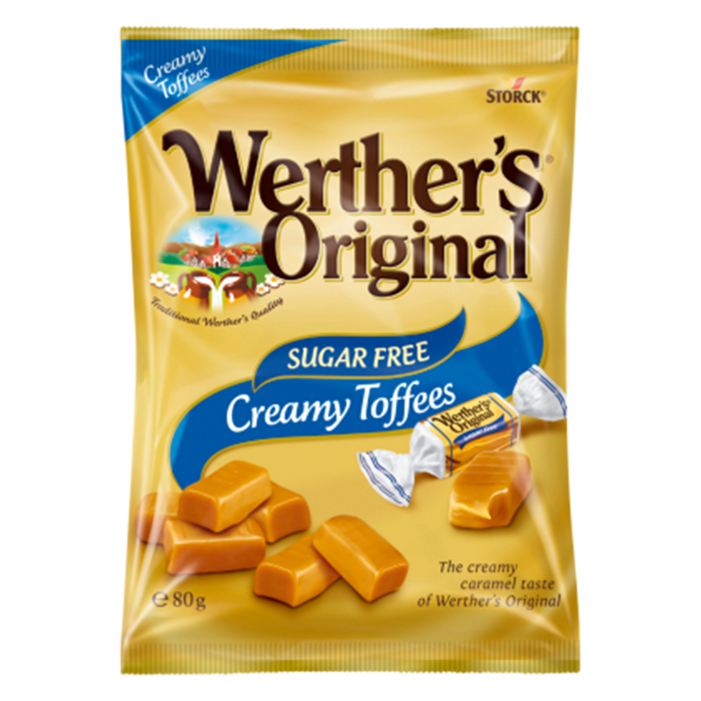 Werther's Original Creamy Toffees Sugar Free, 80g